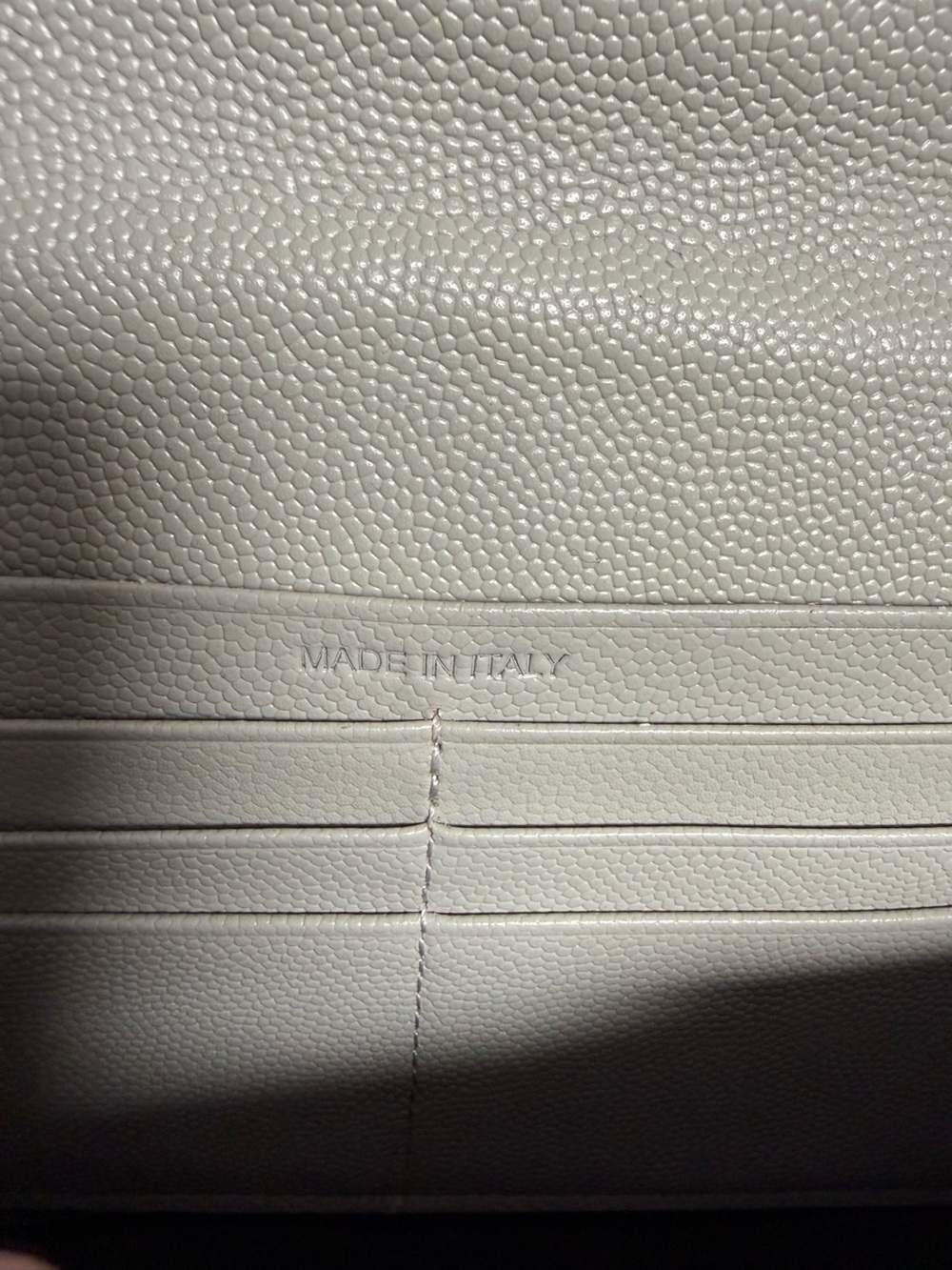 Pristine Saint Laurent Gray Quilted Continental Wallet with Silver YSL Logo - Picture 9 of 9